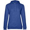 Толстовка с капюшоном женская Hoodie, ярко-синий меланж