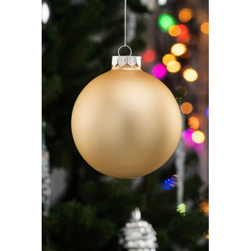Елочный шар Finery Matt, 10 см, матовый золотистый