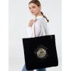 Холщовая сумка с вышивкой «Клубятся мысли», черная