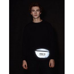 Поясная сумка «Пойду порефлексирую» из светоотражающей ткани