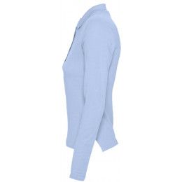 Рубашка поло женская с длинным рукавом Podium 210 голубая