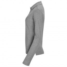 Рубашка поло женская с длинным рукавом Podium серый меланж