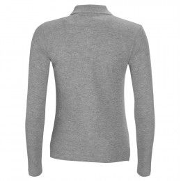 Рубашка поло женская с длинным рукавом Podium серый меланж