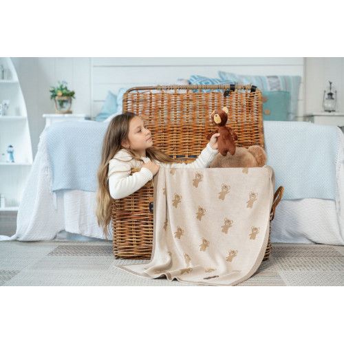 Плед детский с мишками Beastie Toys, небесно-голубой