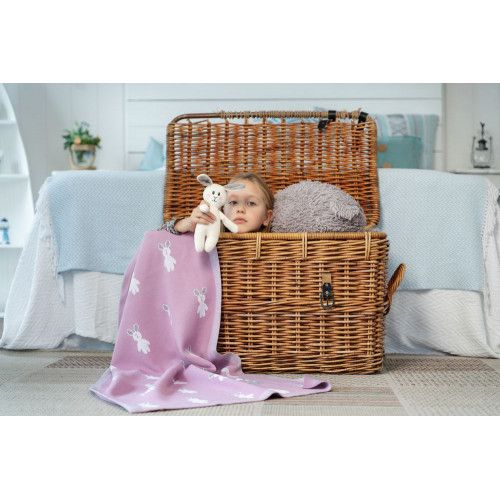 Плед детский с зайками Beastie Toys, розовый