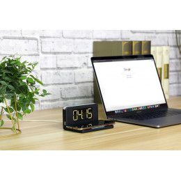 Часы настольные с беспроводным зарядным устройством Pitstop