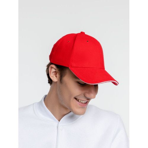 Бейсболка Generic, красная с белым кантом