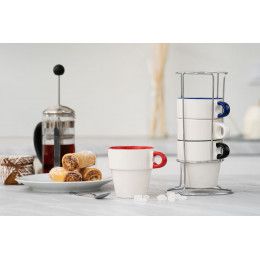 Набор из 4 кружек Inset с подставкой