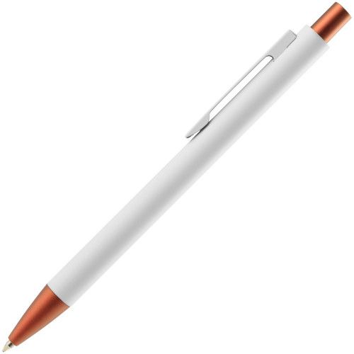 Ручка шариковая Chromatic White, белая с оранжевым
