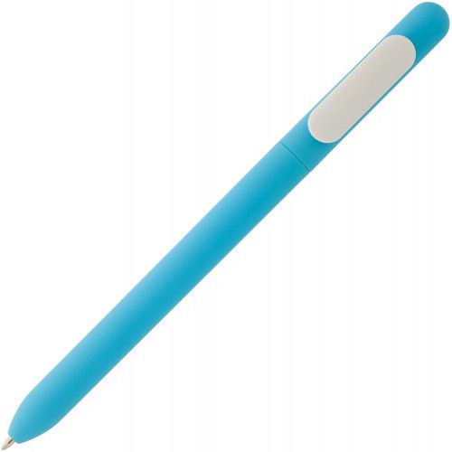 Ручка шариковая Swiper Soft Touch, голубая с белым
