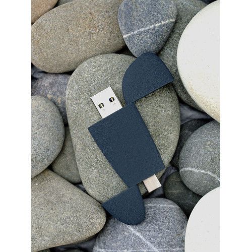Флешка Pebble Type-C, USB 3.0, серо-синяя, 32 Гб