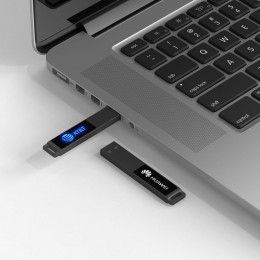 Флешка markBright Black с синей подсветкой