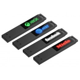 Флешка markBright Black с зеленой подсветкой